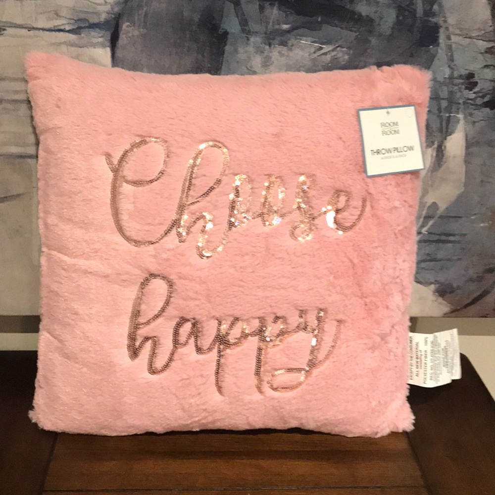 New! Choose Happy Throw Pillow